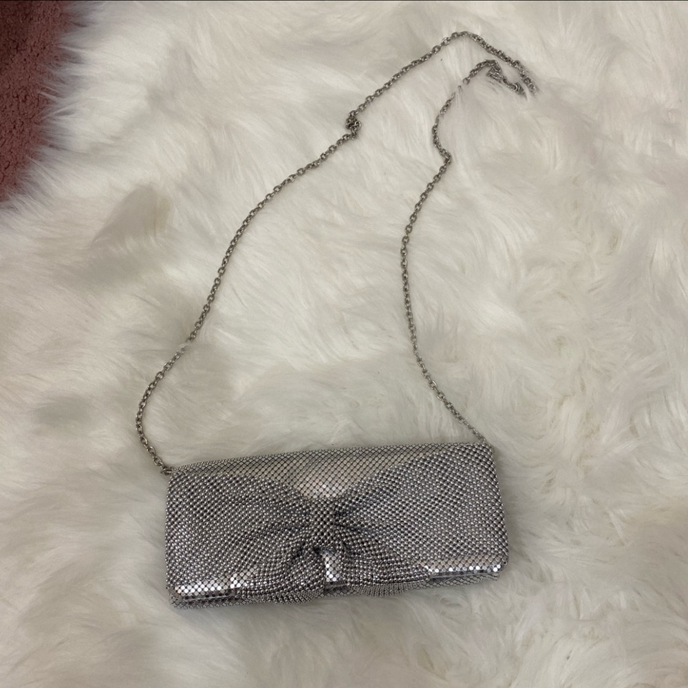 Jessica McClintock Silver Purse with chain